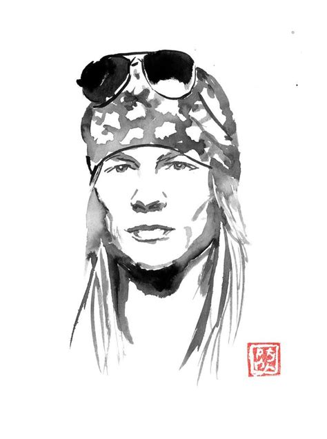 Axl Rose Drawing By Pechane Sumie Saatchi Art In 2024 Rose Art