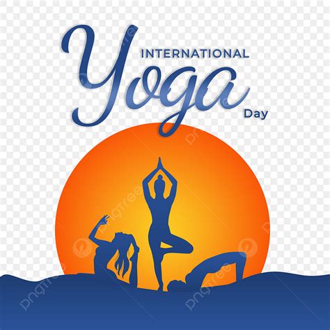 International Day Clipart Vector, International Yoga Day With Sun Logo ...