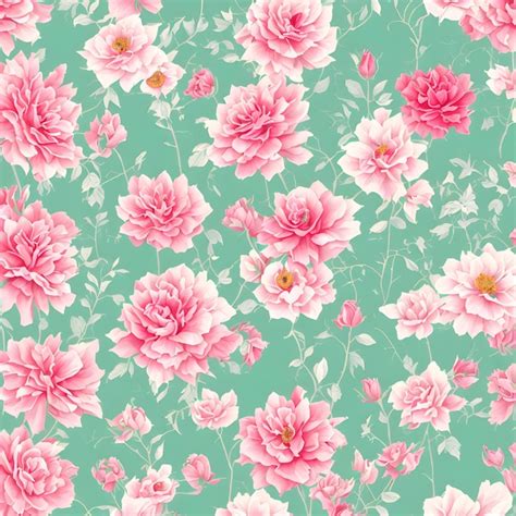 Premium Photo Pink Flowers On Green Background