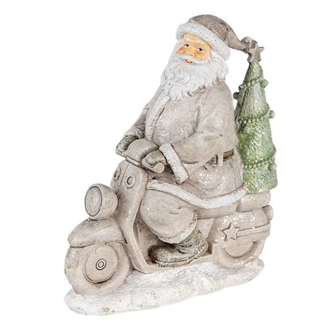 Pr Figur Weihnachtsmann X X Cm Silberfarbig Polyresin