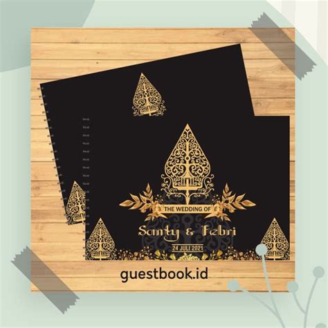 Custom Buku Tamu Undangan Pernikahan Motif Gunungan Wayang Lazada