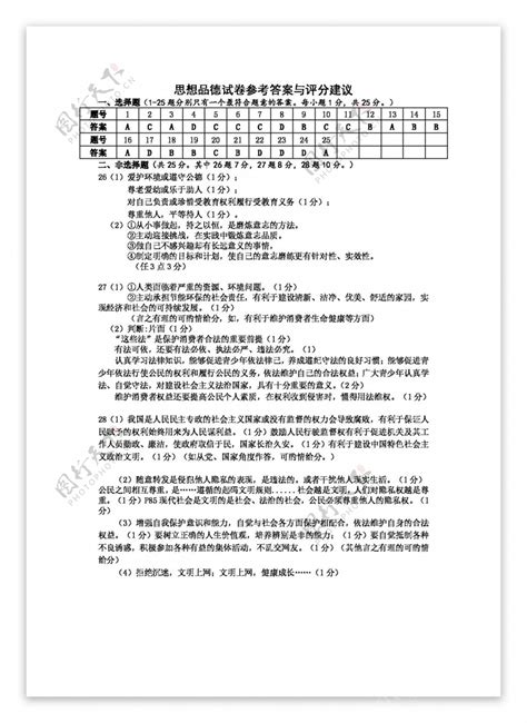 中考专区思想品德江苏省九年级中考三模政治试题图片素材 编号29367826 图行天下