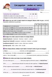 Modes Et Temps Cm Exercice Valuation R Vision Le On Pdf Imprimer