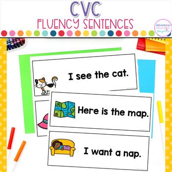 Reading Simple CVC Sentences Fluency Strips No Prep Literacy TPT