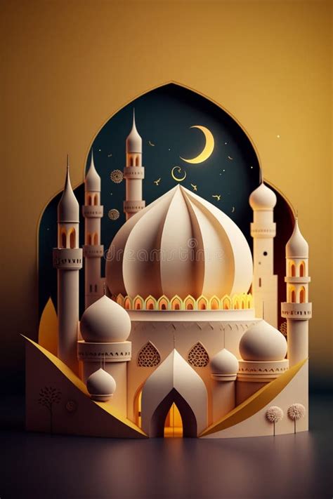 Illustration Beautiful Mosque Background,eid Al-fitr Concept,3d,full Hd ...