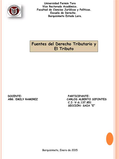 Fuentes Del Derecho Tributario Y El Tributo Pdf Descarga Gratuita