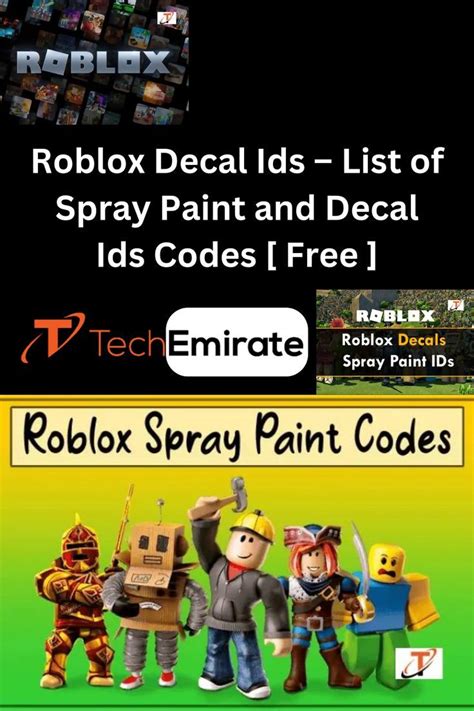 Roblox Decal Ids List Of Spray Paint And Decal Ids Codes Free