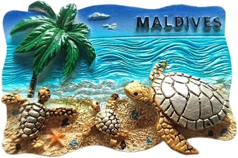 3D Maldives Turtles Fridge Magnet Souvenir Gift Resin Handmade Maldives