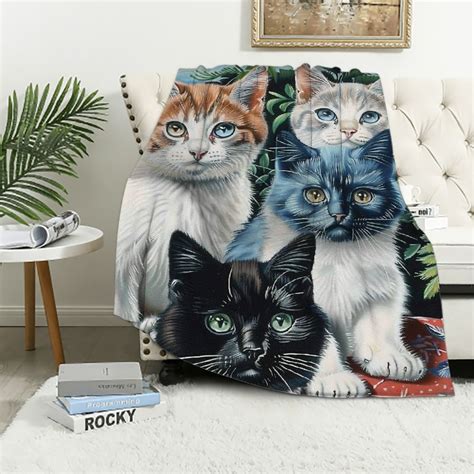 Eastsmooth Kitten Blanket Queen Size Cute Throw Blanket For Women