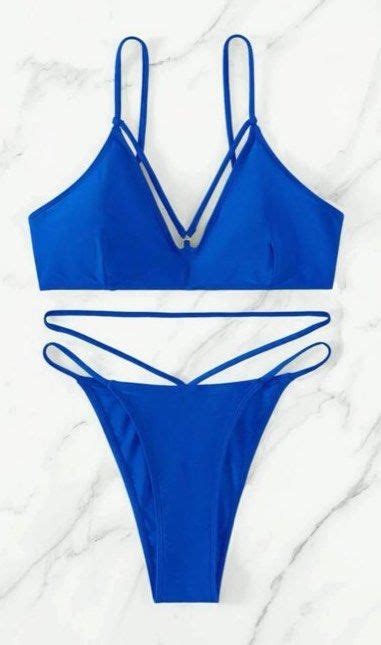 Bnwt Shein Royal Blue String Bikini Size S Women S Fashion Swimwear