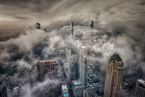 Wallpaper Depth Of Field City Cityscape Building Sky Clouds