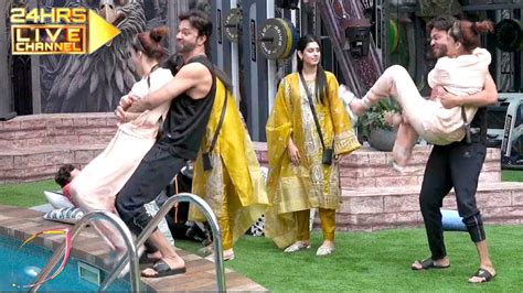 Bigg Boss 17 Live Vicky Ne Phenka Ankita Ko Pool Mein Pitne Par