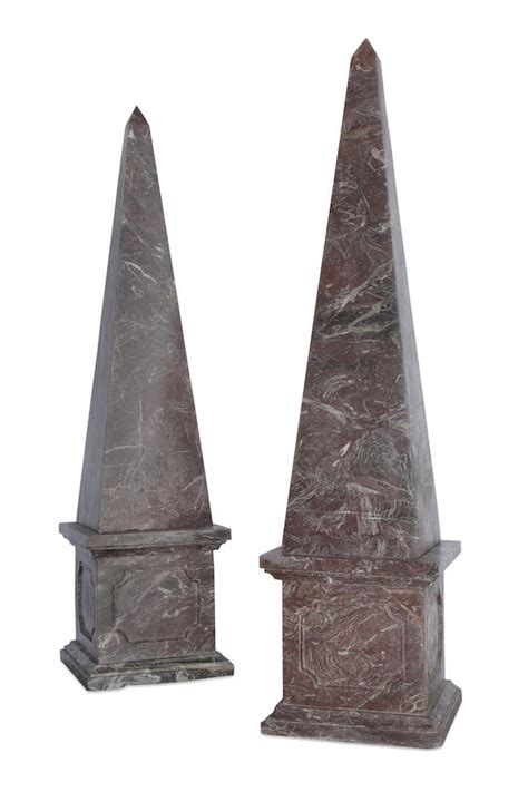 Bonhams A Pair Of Rosso Levanto Marble Obelisks