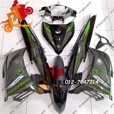 Yamaha Lc 135 Cover Set Black Hijau Lumut Exciter Kings 2022 Dnlgm1