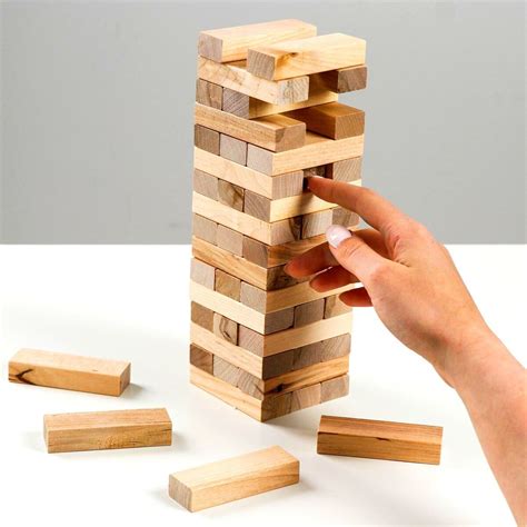 Jogo Caiu Perdeu Torre De Equilíbrio Jenga Brinquedo Madeira F114