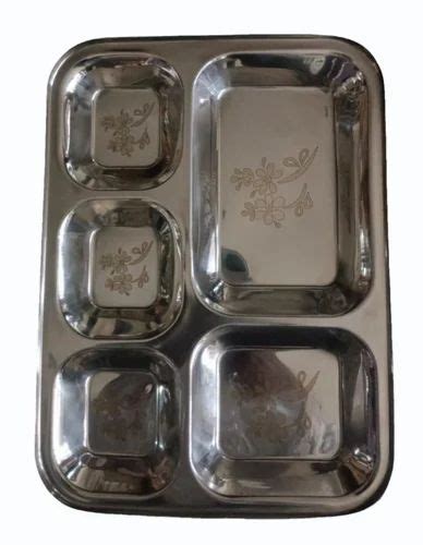 Floral Print Stainless Steel Compartment Plate At Rs 270 Kilogram