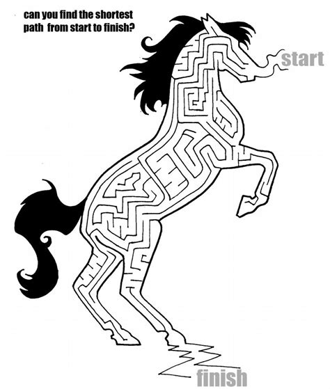 Kids Horse Maze Printable