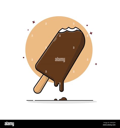 Melting Ice Cream On Stick Vector Illustration Food Object Concept Design Stock Vector Image