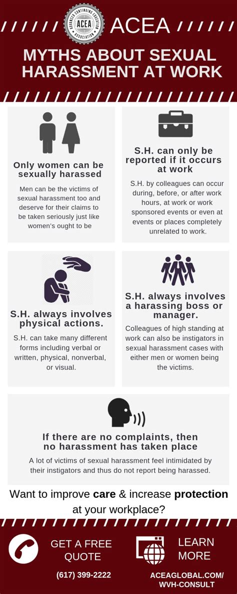 5 Common Myths About Sexual Harassment At Work Acea Continuing Education Journal Cej