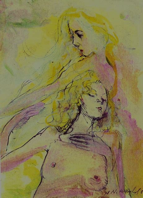 Double Nudes Watercolor By Harry Weisburd Absolutearts