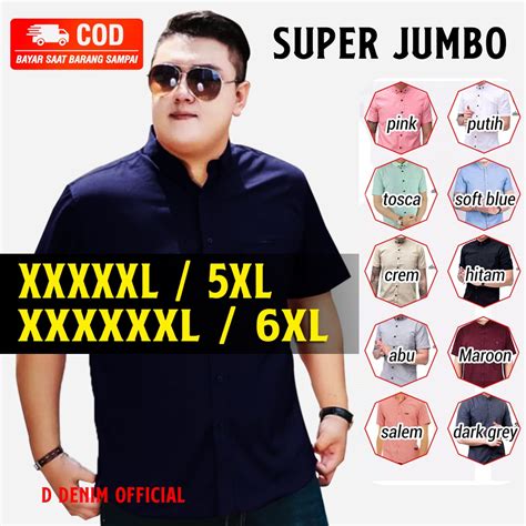 jual kemeja jumbo pria polos  warna muat bb  kilo tidak luntur