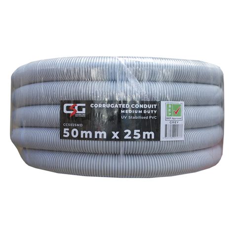 50mm Corrugated Conduit Upvc 25m Roll Grey