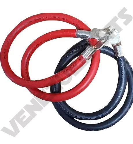 Cable Calibre 2 Con Terminales 2x60cm Puentes De Baterías MercadoLibre