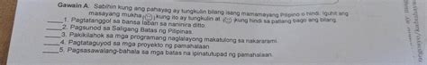 Solved Gawain A Sabihin Kung Ang Pahayag Ay Tungkulin Bilang Isang