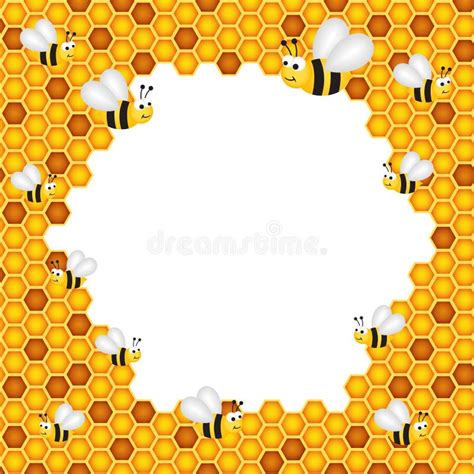 Bees Borders Frame Stock Vector Illustration Of Card