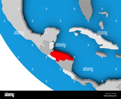 Karte Von Honduras In Rot Auf Dem Politischen Globus D Abbildung