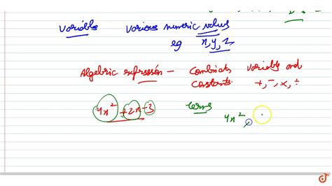 Terms Various Parts Of An Algebraic Expression Which Are Separated By