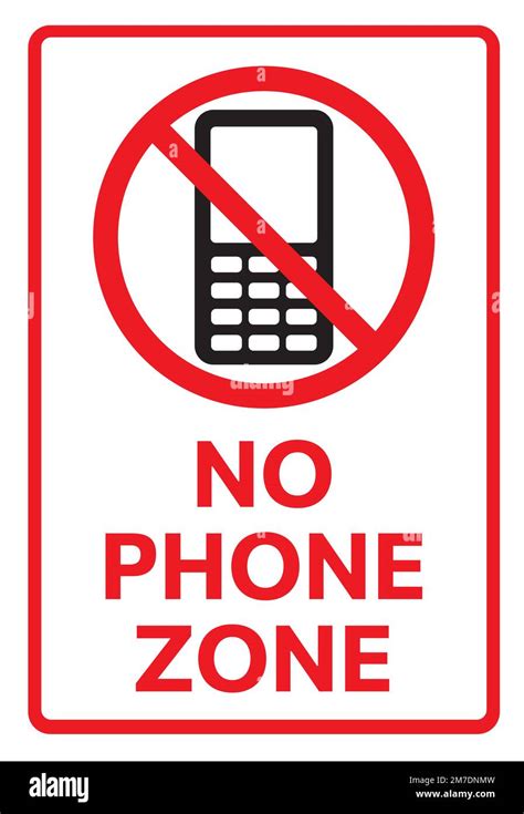 Telephone Warning Stop Sign Icon With Text No Phone Zone Vector