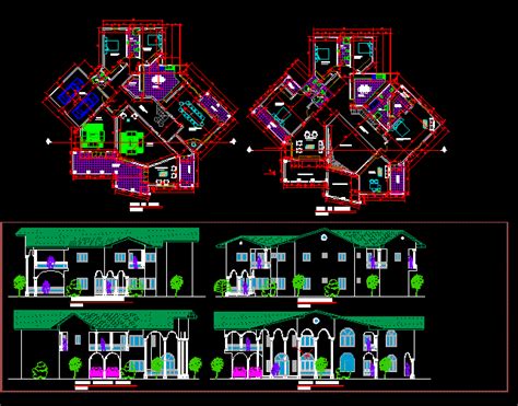 Planos De Casa Familiar Residencial En Dwg Autocad Vivienda Hot Sex