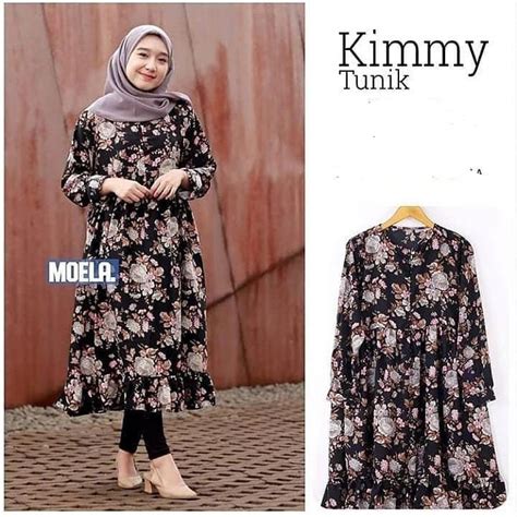 Jual Tunik Kimmy Tunik Xxxl Black Motif Oversized Jumbo Ld Cm Busui