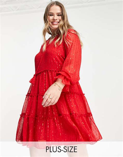 Lovedrobe Luxe Mini Smock Dress In Red Asos