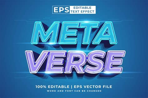 Premium Vector Editable Text Effect Meta Verse 3d Cartoon Template