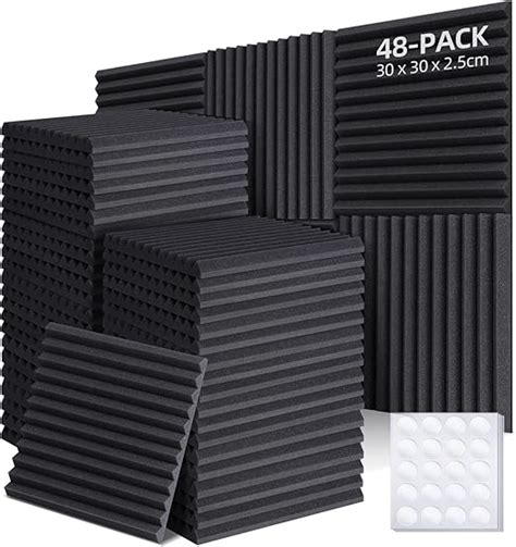 Ohuhu Sound Proofing Panels Pack With Double Sided Tape Acoustic