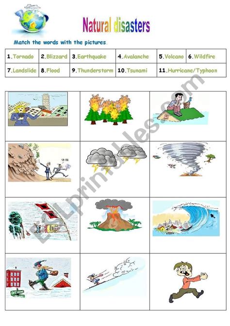 Natural Disasters Esl Worksheet By Sunshinenikki Phonics Printables