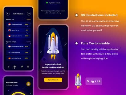 Vpn App Ui Kits By Infinity Labs Epicpxls