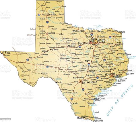 Map Of Texas Stock Illustration Download Image Now Texas Map Road