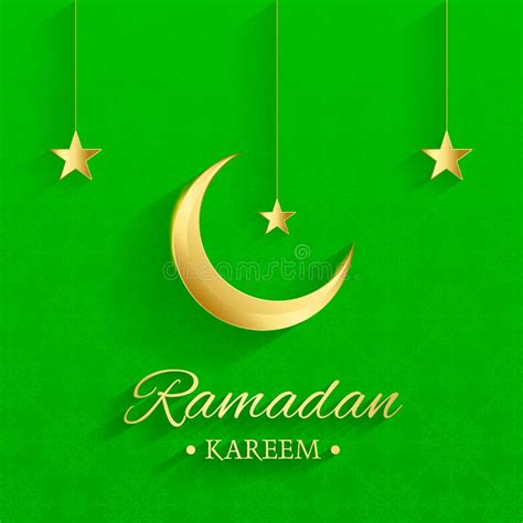 Lua E Estrelas Isl Micas Douradas Kareem De Ramadan Escrito Fundo