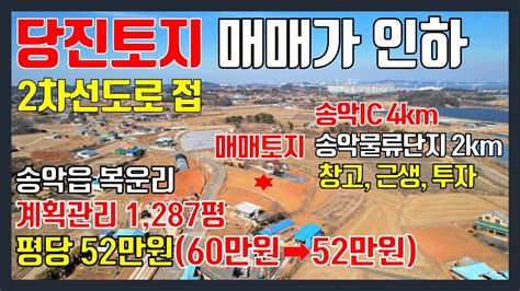 당진토지 매매 송악읍토지 급매 송악ic 평택당진항 송악물류단지 인근 2차선도로 접한 계획관리지역 토지 약 1287평 평당