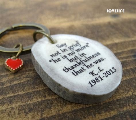 Memorial Key Chain Sympathy T For Men Funeral Keepsake Etsy