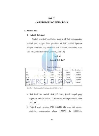 BAB IV ANALISIS HASIL DAN PEMBAHASAN Rata Rata Dan Standar Deviasi