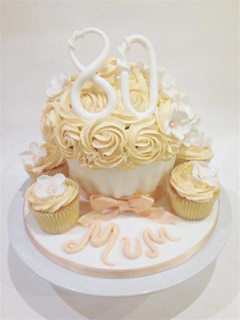 80th Giant Cupcake Decorated Cake By Claire Lawrence CakesDecor