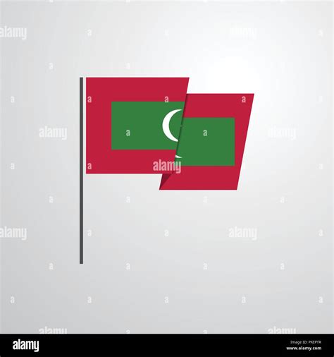 Maldives Waving Flag Design Vector Stock Vector Image Art Alamy