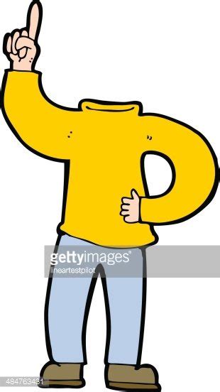 Cartoon Headless Body With Raised Hand Stock Clipart Royalty Free