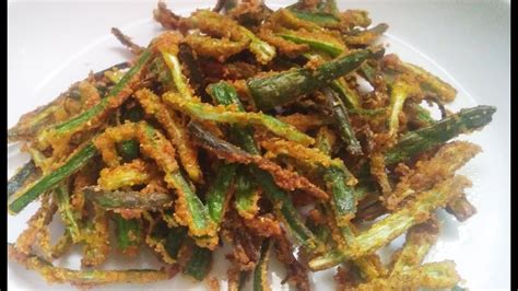 Kurkuri Bhindi Recipe Tasty Okra Bhindi Kurkuri Bhindi Kurkuri Crispy Bhindi Fry Youtube