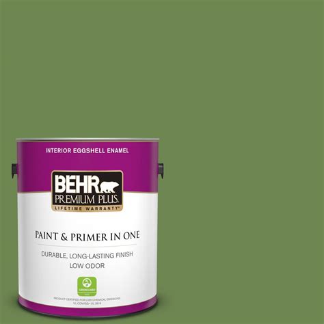 BEHR PREMIUM PLUS 1 Gal M370 6 Snip Of Parsley Eggshell Enamel Low