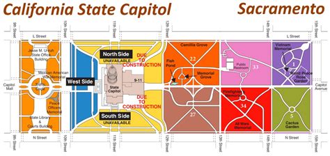 California State Capitol Map Capitol Park Map Sacramento